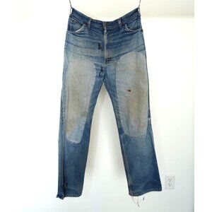 Vintage 1960s Tuf-Nut Patchwork Straight Leg Denim Jeans Blue W35 Men's